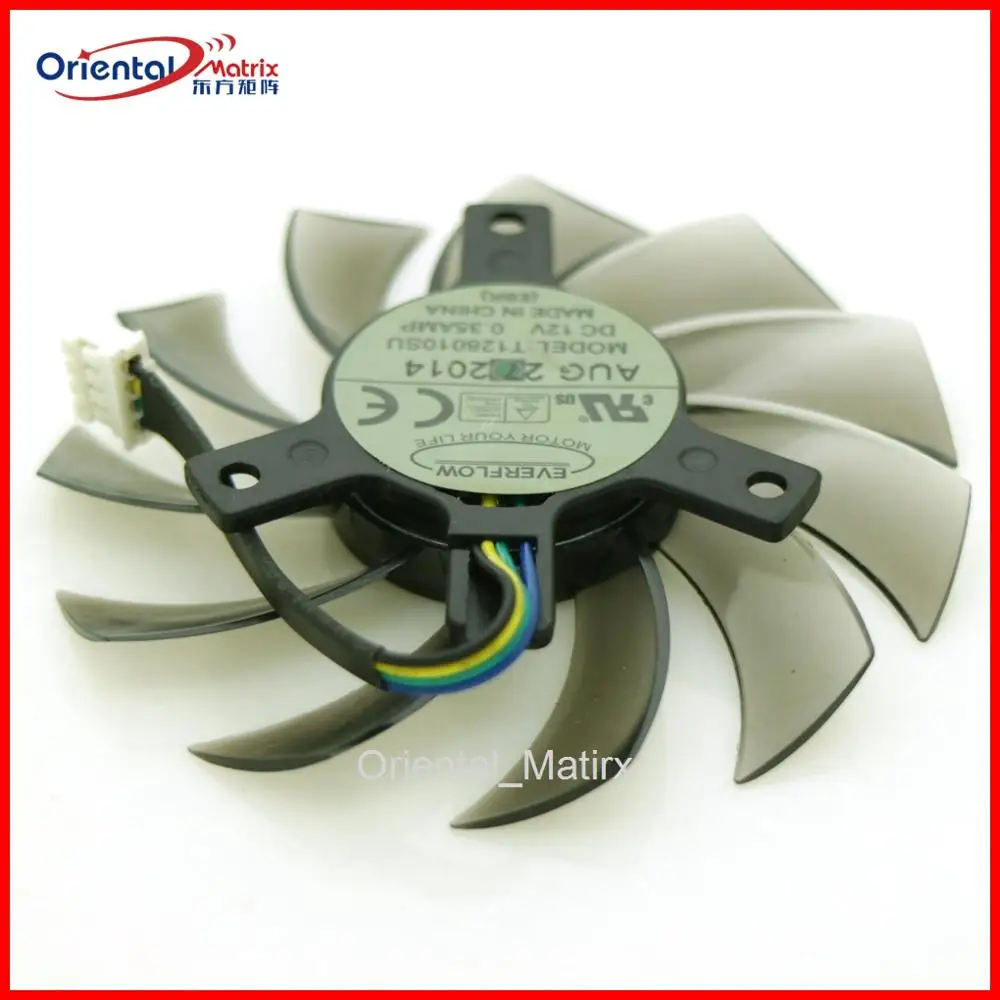 

T128010SU DC12V 0.35A 75mm 4Pin VGA Video Card Fan For Gigabyte GTX670 GTX580 560ti GTX770 Cooling Fan