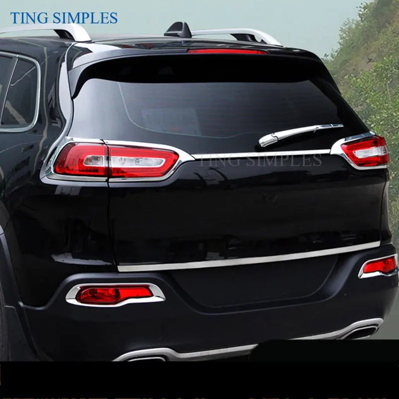 Chrome Rear Trunk Lid Cover Trim Tailgate Door Cover Trim For Jeep Cherokee  2014 2015 2016 2017 2018 Molding Garnish Strip