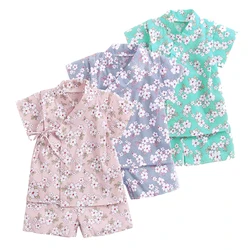 Sanlutoz Cotton Newborn Baby Girls Clothes Summer 2pcs Pajamas for Toddler Baby Floral Infant Clothing Sets