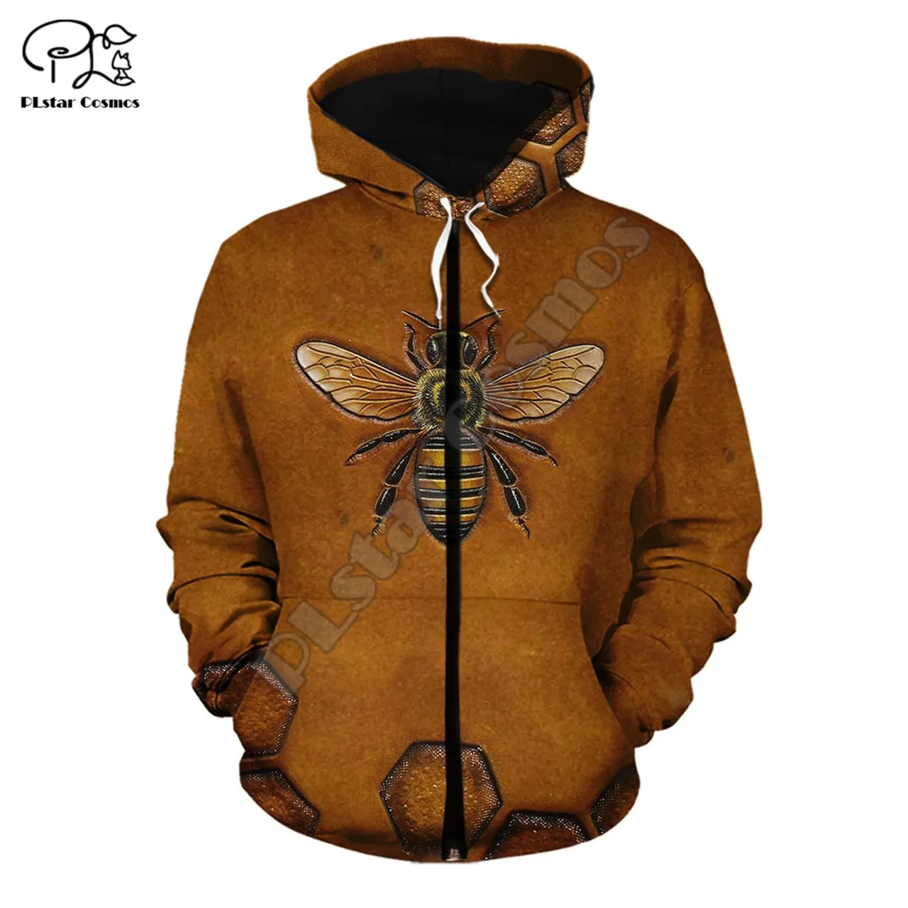 PLstar Cosmos Honey Bees 3D Printed Hoodies Casual Men/Women Zipper Hooded Funny Animal Unisex Brand Streetwear Apparel B2
