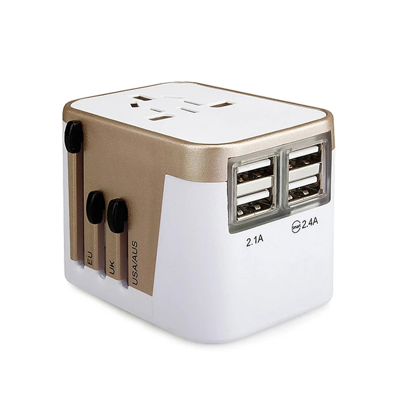 

Universal International Plug Adapter With 4 USB Port World Travel AC Power Charger with AU US UK EU 100-250V 304