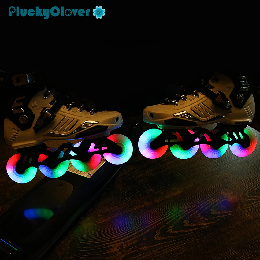 8pcs Flash Roller Inline Wheel 90A 60mm 64mm 68mm 70mm wheel SEBA Skate LED Light Roller Freestyle Slalom Patines Flashing Wheel