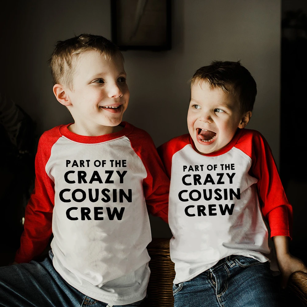 

Part of The Crazy Cousin Crew Kids Boys Girls Ralgan Long Sleeve T Shirt Children Toddler Party Funny Tops Tee Shirts Fashion