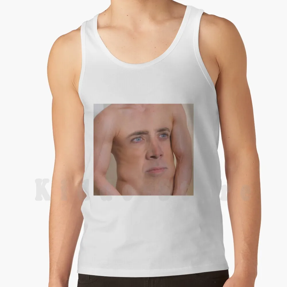 Nicolas Cage-Ribcage Tank Tops Vest 100% Cotton Nicolas Cage Nicolas Cage Meme Face Photoshop