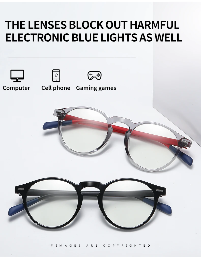 LM Neue Photochrome Anti Blaues Licht Gläser Männer Gaming Runde Blockieren Blue Ray Klassische TR90 Frauen Schutz Brillen Computer – Detail 4
