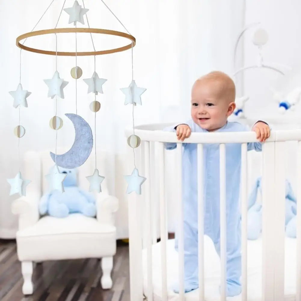 Culla Mobile con feltro Star Moon Wind Chime Baby Bed Decoration giocattoli per bambini Oyuncak Baby Toy giocattoli per bambini 0-12 mesi Juguetes Bebe