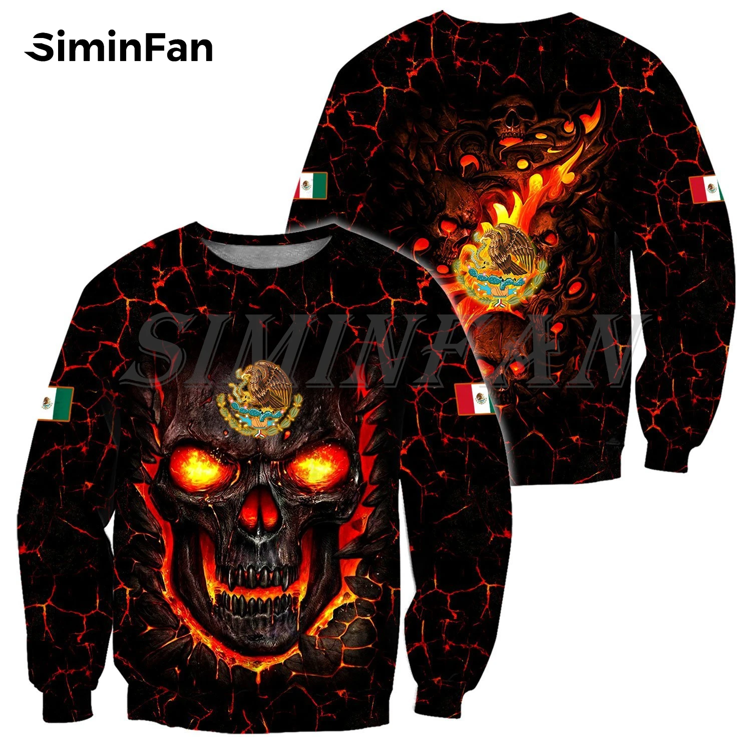 Love Mexican Skull Red Fire Mens 3D Print Hoodies Unisex Casual Sweatshirts Harajuku Pullover Women Tracksuit Zipper Jacket H14