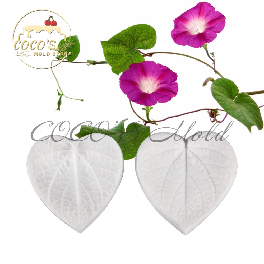 Morning Glory Flower Petals Leaf Veiner Mold Kitchen Accessories Fondant Cake Decorating Tools Diy Craft Silicone Cake Mould