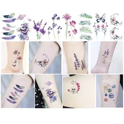 Waterproof Black Temporary Tattoo Stickers Men Women Rose Feather ankle Body Art Water Transfer Tattoos Arm Waist Finger Tatoo