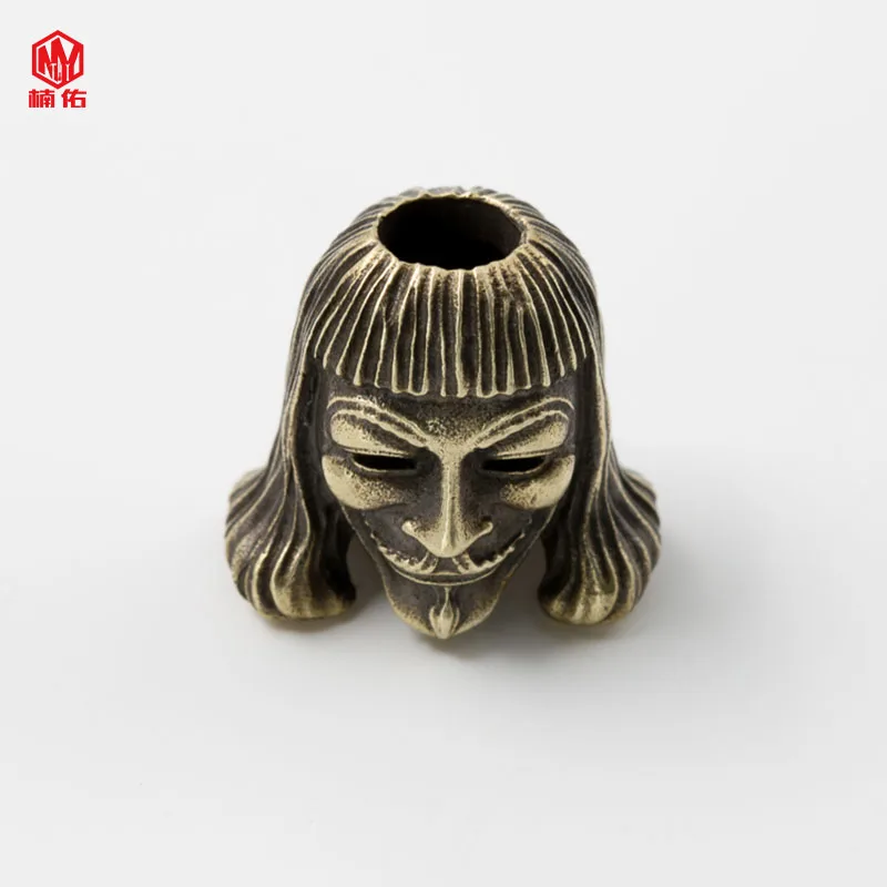 Outdoor EDC Tool Original V for Vendetta Handmade Brass Knife Bead Key Paracord Pendant