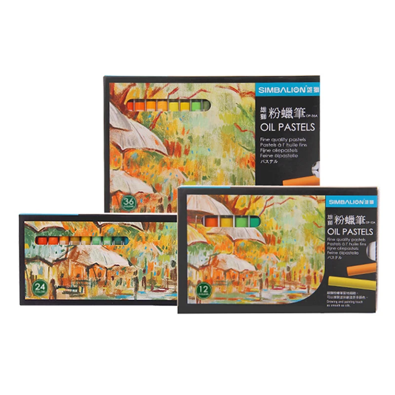 SIMBALION Professional Oil Pastels 12/24/36 Colors Soft Pastel/Crayon Painting Wax Pen Graffiti Stationery Art Academy Supplies