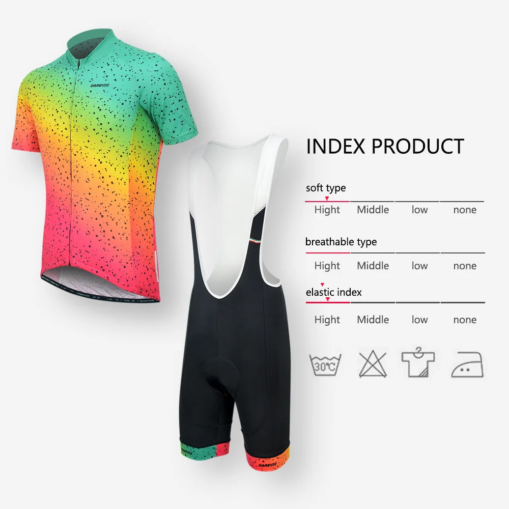 DAREVIE Cycling Jersey Colorful Breathable Summer Man Cycling Clothing Quick Dry High Quality Non-Slip Slim Fit Cycling Jersey