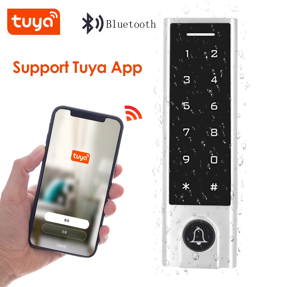 

Bluetooth Tuya APP Access Controller System Metal RFID Card Standalone Door Access Control IP67 Waterproof Door Bell Function