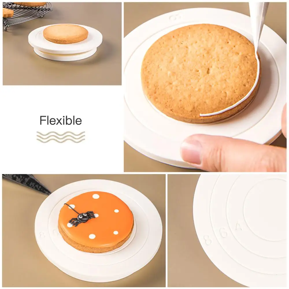 Cake Decorating Turntable DIY Cake Rotary Table Mini Plastic Fondant Cake Turntable Cake Decorating Supplies