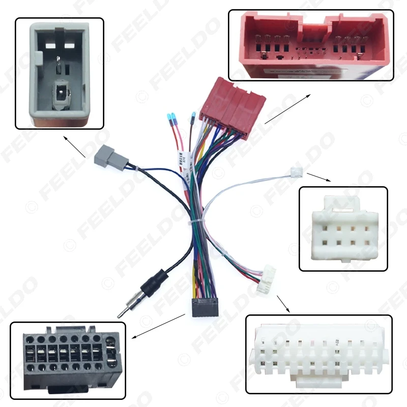 FEELDO Car 16pin Stereo Radio Power Cable Adapter Wiring Harness For Mazda 3(08-12)/5(08-15)/6(07-12)/8/CX-7
