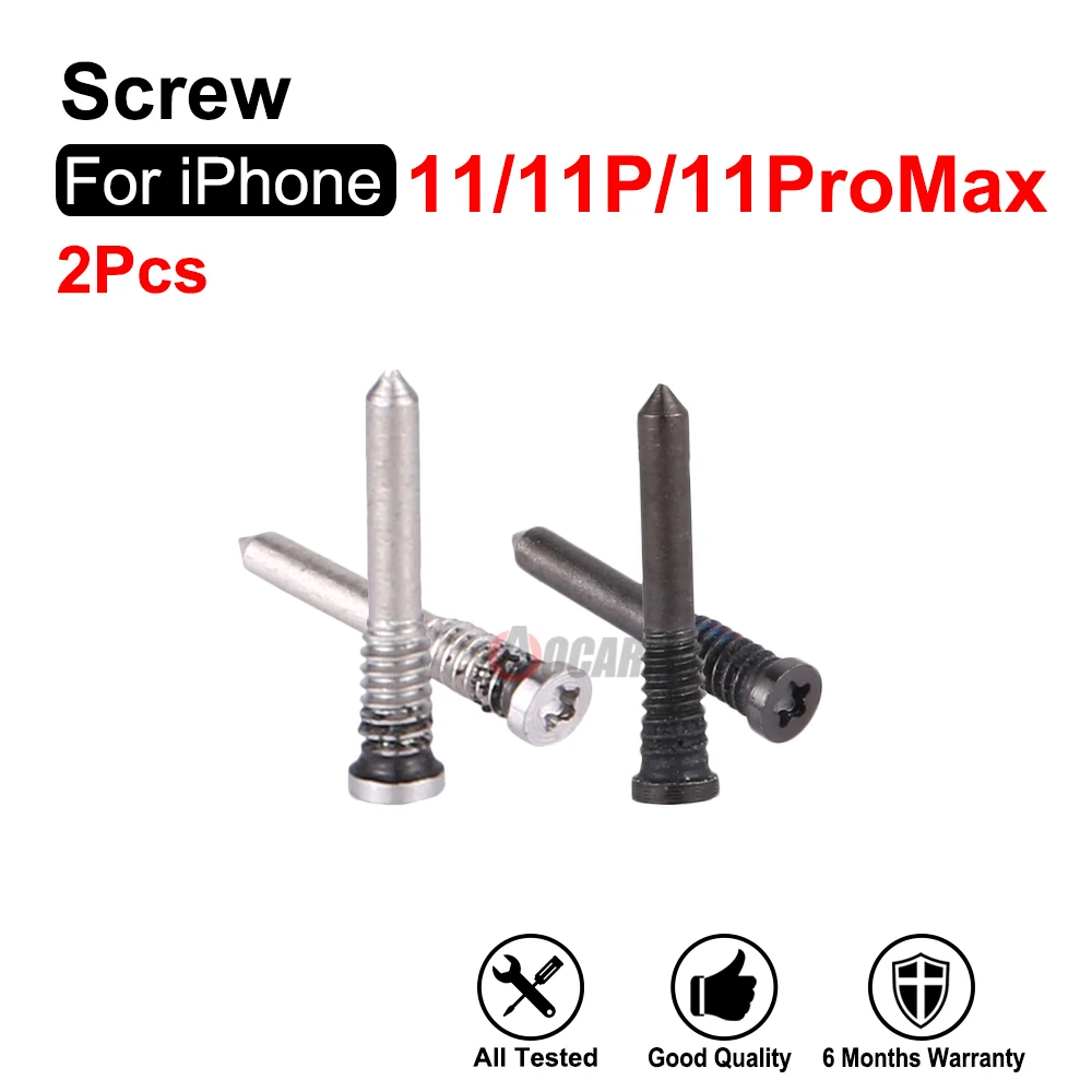 10Pcs Black Silver 5 Point Pentalobe Star Bottom Screws For iPhone 11 Pro Max Replacement Part