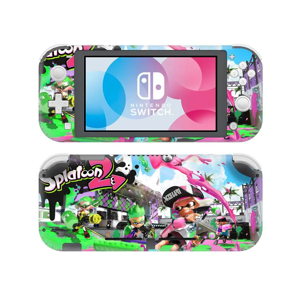 Gra Splatoon 2 skórka naklejka naklejka na konsolę Nintendo Switch Lite i przełącznik kontrolera Lite Protector skórka naklejka Vinyl