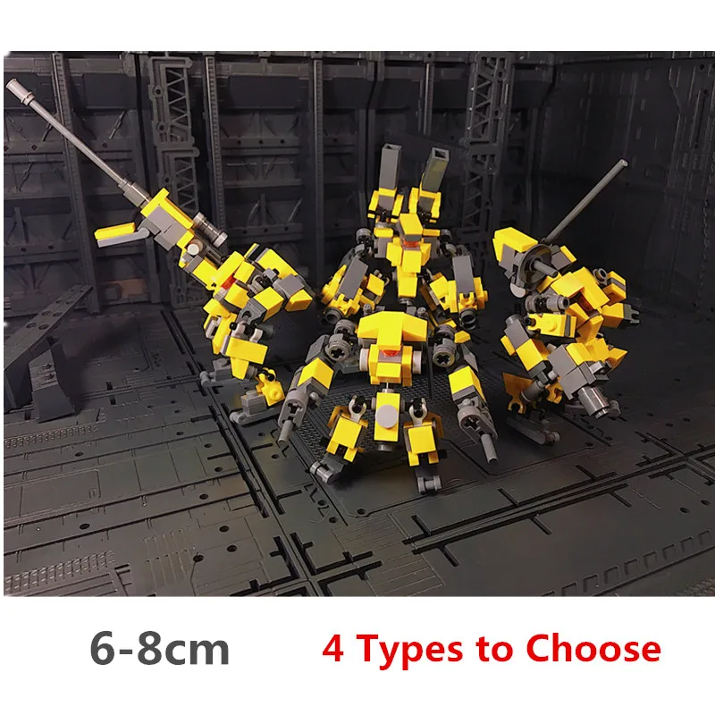 4 Types Yellow Grey DIY STEM MOC Mecha Antenna Model Small Particle Building Blocks 4Types Educational Toy Set For Kids Gifts