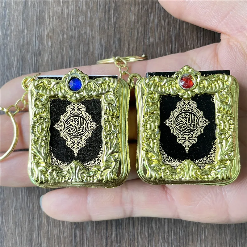 Mini portachiavi con ciondolo islamico musulmano portachiavi Koran Ark corano libro la carta reale può leggere piccoli gioielli religiosi per donna