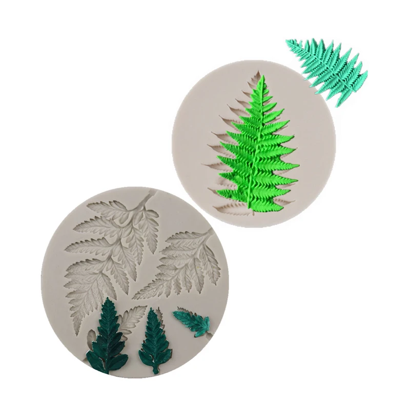 Kitchenware Mimosa Pudica Linn Ferns Leaf Leave Fondant Cooking Tools Cake Decorating Silicone Molds For Baking Sugar Craft