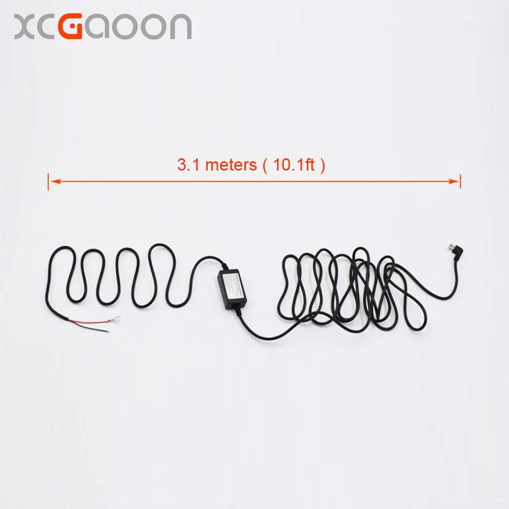 XCGaoon-وحدة محول تيار مستمر للسيارة ، إدخال 12 فولت 24 فولت 5 فولت 2 أمبير مع كابل USB صغير (مستقيم) ، حماية منخفضة الجهد ، طول 3.1 متر