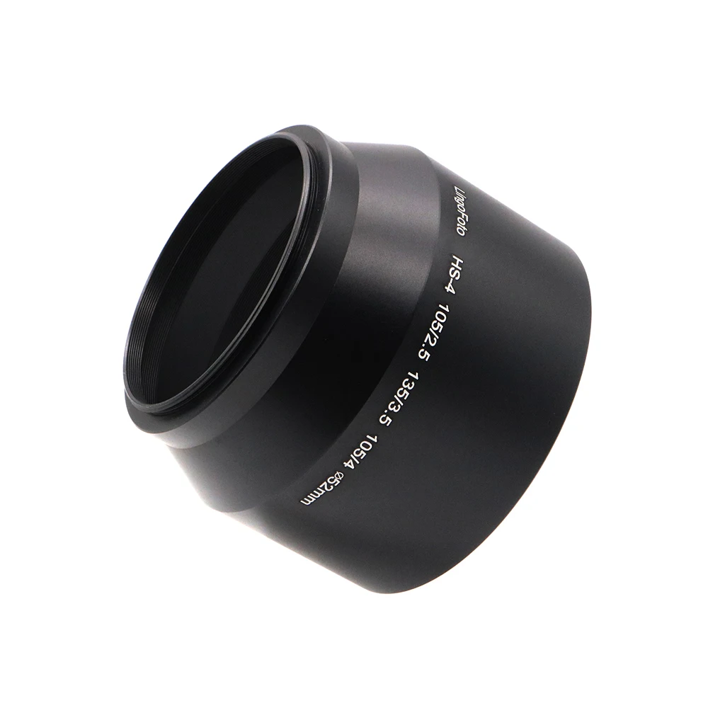 ل نيكون 105 متر f/2.5 ، 135 مللي متر f/3.5 ، 105 مللي متر f/4 ، المسمار في 52 مللي متر المعادن عدسة هود مع عدسة تنظيف الملابس ، استبدال ل HS-4