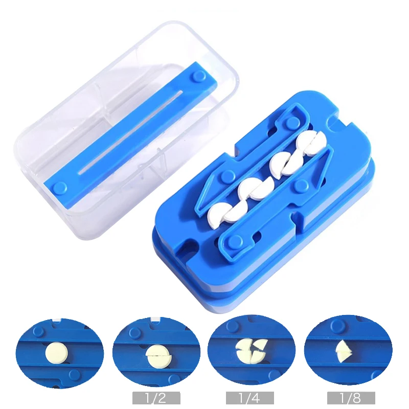 

1/2 1/4 1/8 Pill Cutter Box Pill Case Medicine Tablet Cutting Machine Pastillero Divider Pill Splitter Pill Drugs Pillendoosje