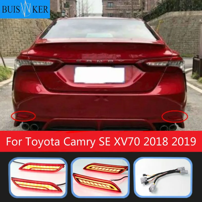 

For Toyota Camry SE XV70 2018 2019 Multi-functions Car LED Rear Fog Lamp Bumper Light Brake Light Auto Turn Signal Reflector