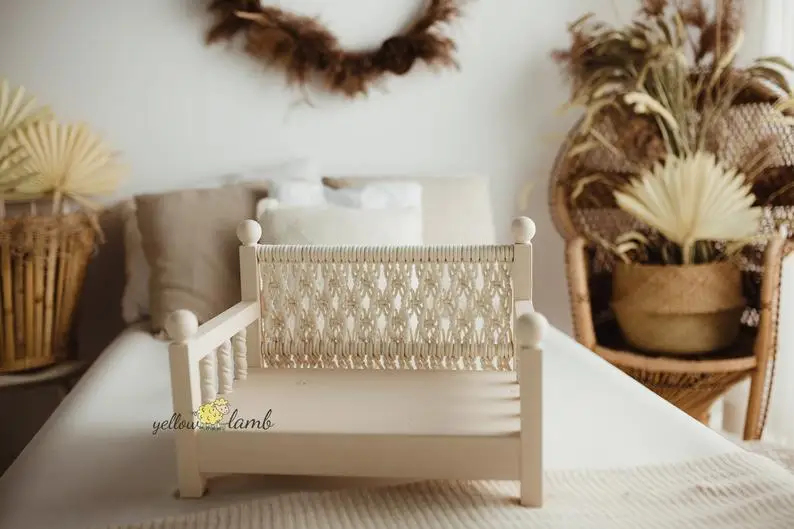 Baby Newborn Photography Props Retro Wooden Baby Cribs Baby Cot Accessories Infant Photoshot Furniture Shoot Photo Posing Prop