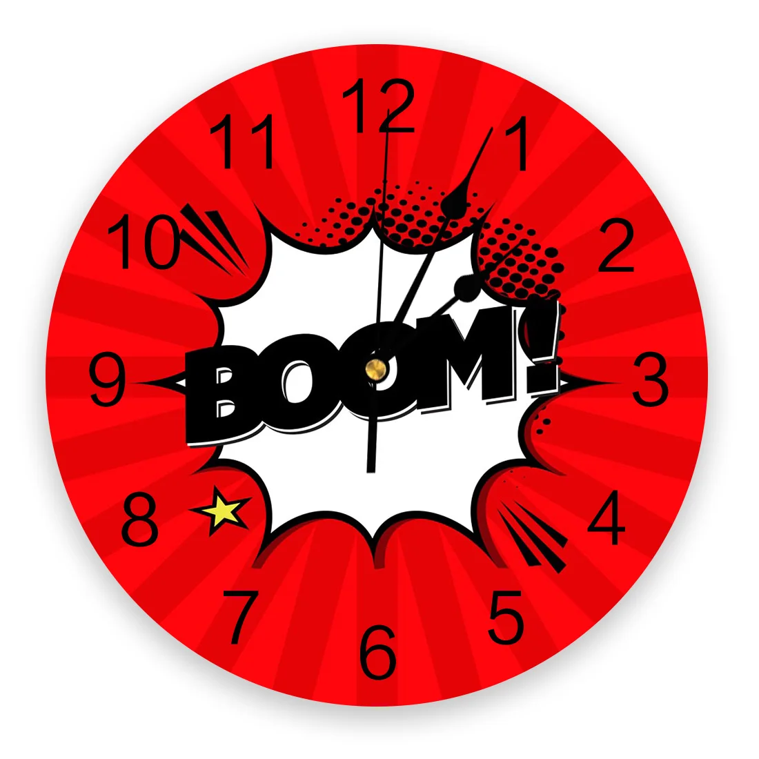 Comic Art Boom Modern Wall Clock For Home Office Wall Decoration Living Room Bathroom Decor Needle Hanging Watch