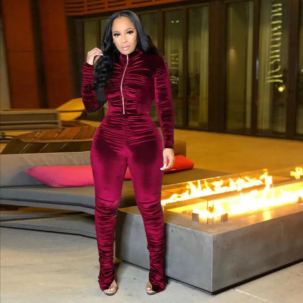 two piece women sets tracksuit  two piece set  sweatsuits for women club outfits for female  clothing stacked sweatpants outfit