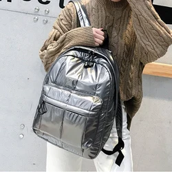 Fashion Space Padded Women Backpacks Winter Down Cotton School Bags for Teenager Designer Travel Bag Female Big Purses 2021 New