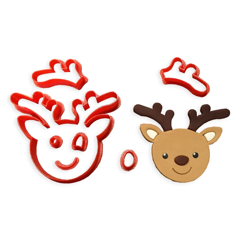 Wild Animal Cute Christmas  Winter Deer Flower Cookie Cutters