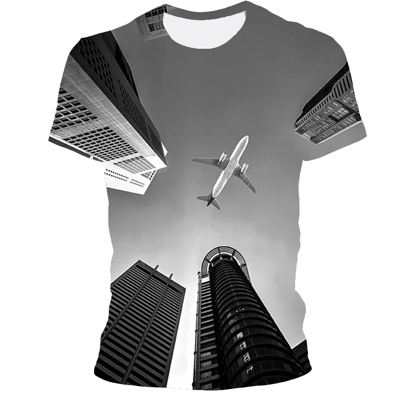 Summer Urban Style Print T-shirt 3D Fashion Natural Scenery Graphic t shirts New Hip Hop Street View Pattern t shirt For Men Top