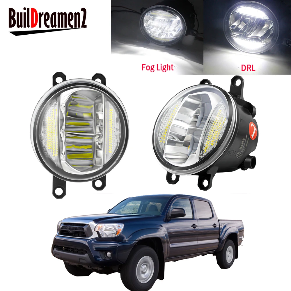 2 X Car Front Bumper LED Fog Light Assembly DRL Daytime Running Lamp 30W 8000LM 12V For Toyota Tacoma 2012 2013 2014 2015 2016