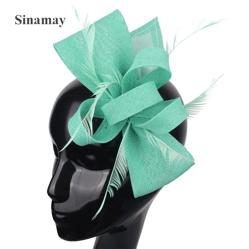 Frauen Gold Feder Blumen Hut Haar Clip Fascinator Schöne Kopfbedeckungen Stirnband Für Cocktail Party Hochzeit Kirche Haar Zubehör – Detail 9