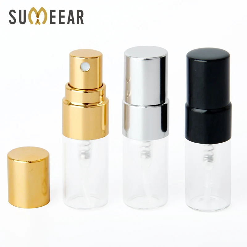 100 Teile/los 2 ml Mini Nachfüllbare Parfüm Flasche Für Probe Spray Flasche Metall Zerstäuber Tragbare Reise Geschenk Kosmetische Behälter – Detail 1