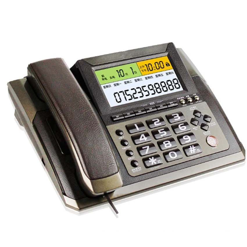 Large Screen Display Corded Telephone Landline Phone with HF Speaking, Backlit, Adjustable Volume & LCD Brightness, Voice Report