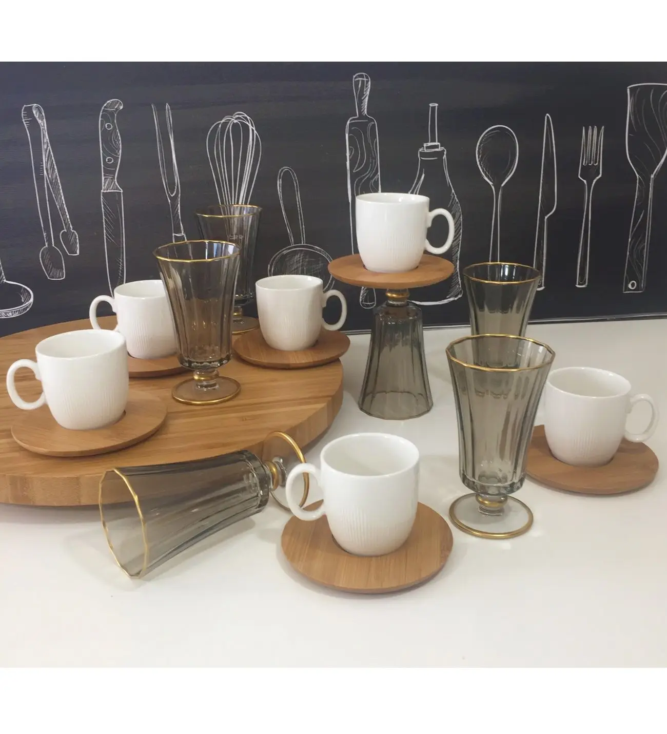 

DOLBOVI 18 Piece Coffee So Water Cup And Coffee cup Cup Pad Presentation Set (PE-7102F) p01 mug кружка coffee cup cup