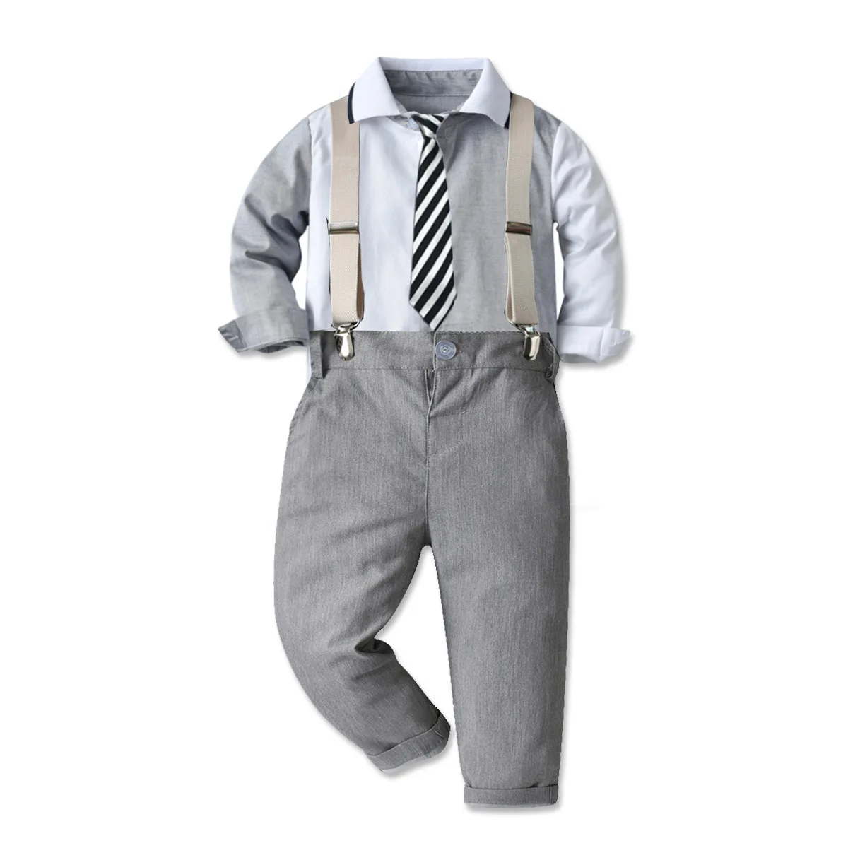 

Spring Autumn Formal Boys Suits Wedding Birthday Party Children Set Shirt And Pants Two - Pieces Gentleman Clothing Kids Outfits