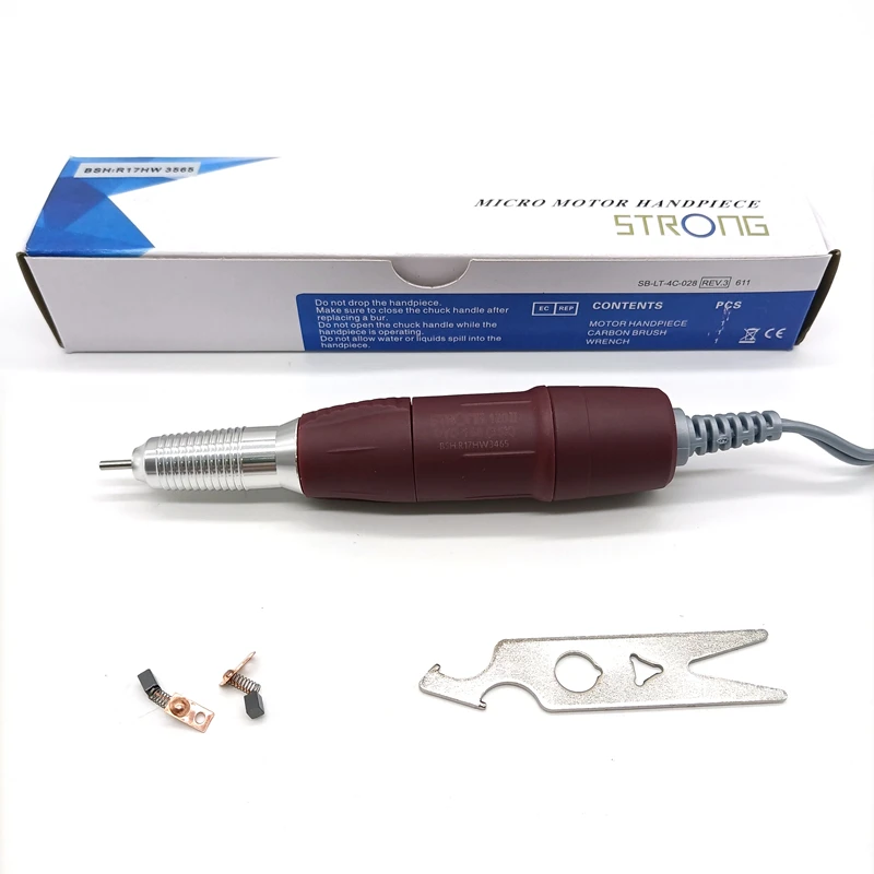 DC-30V Micro motor Handpiece 120 35K Red For Strong 210 90 204 207 Marathon Control Box Electric Manicure Drill Nail File Pen