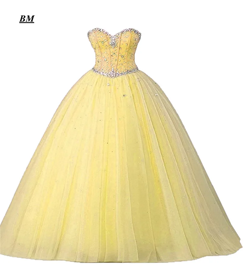 

BM Tulle Ball Gown Quinceanera Dress 2019 Sweetheart Sweet 16 Dress Beading Prom Party Gown Debutante Vestido De 15 Anos BM207