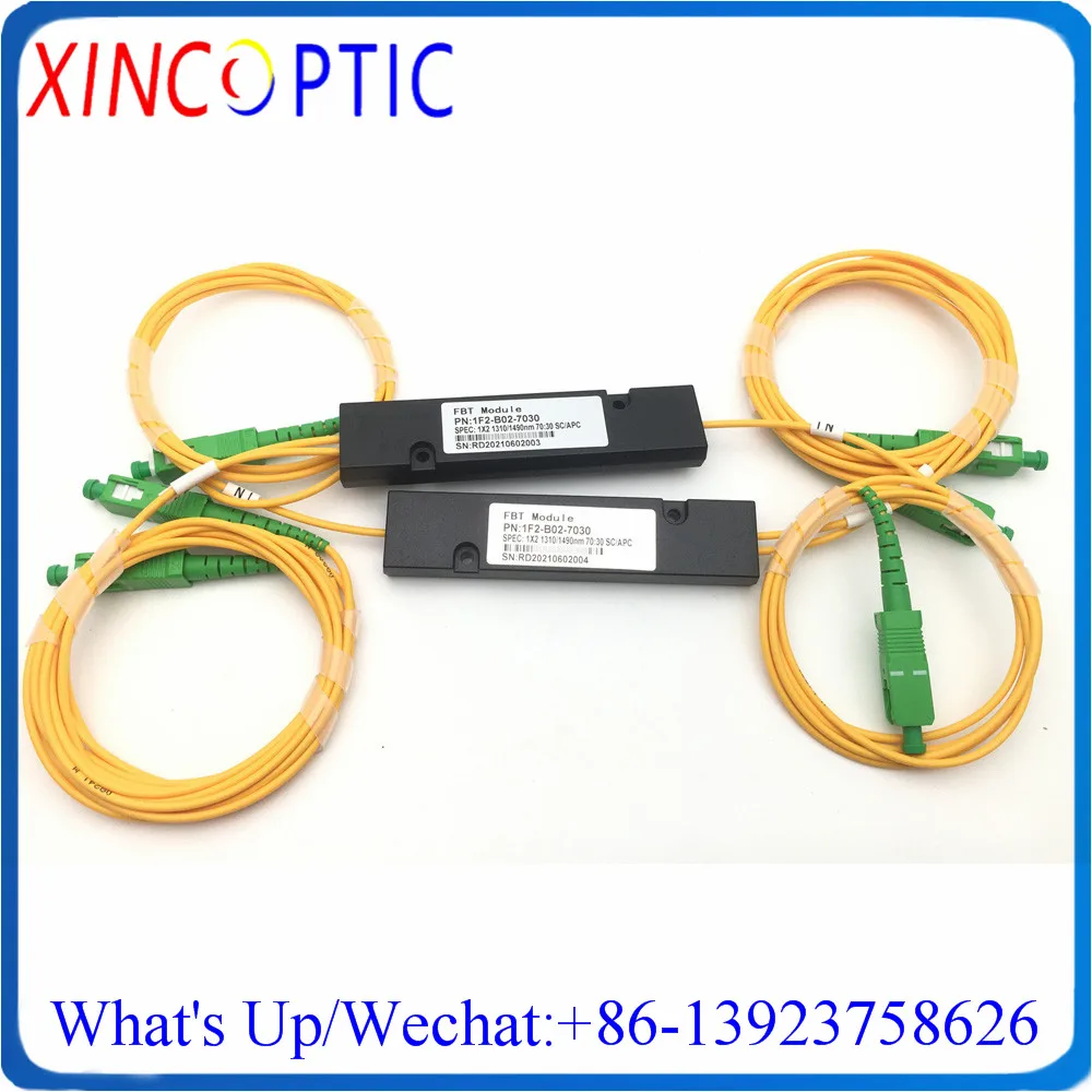 

45/55,1X2 FBT 2Way ABS Fiber Optic Coupler,SM,Dual Window,DW 1310/1490,2.0/3.0mm,1M,90*20*10,with LC/ST/FC/SC/APCUPC Connector