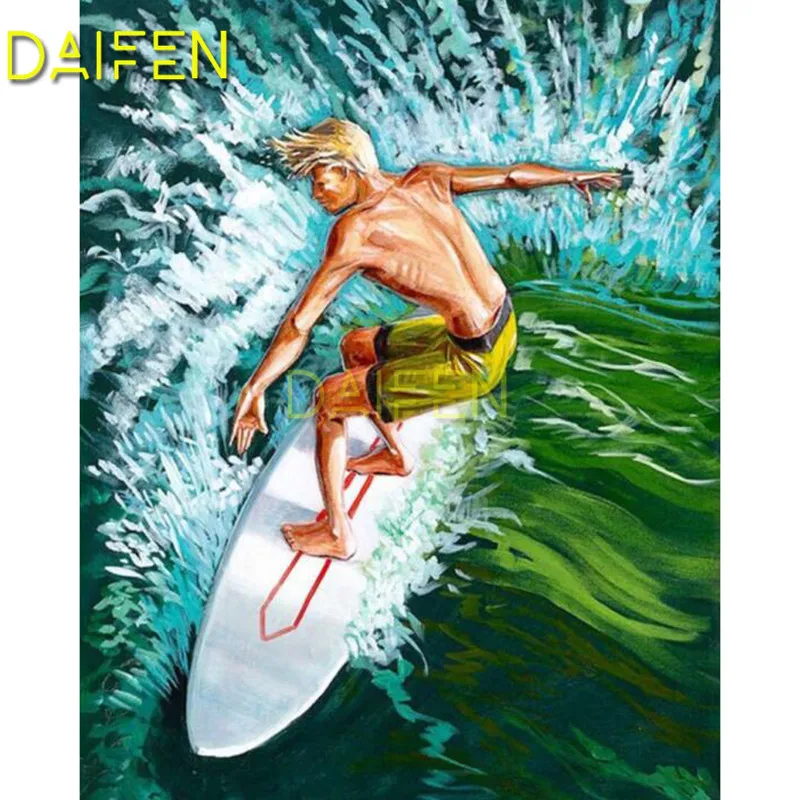 Full Square Diamond painting Cross stitch surf boy surfboard sea sword Full Round Diamond mosaic 5D DIY Diamond embroidery