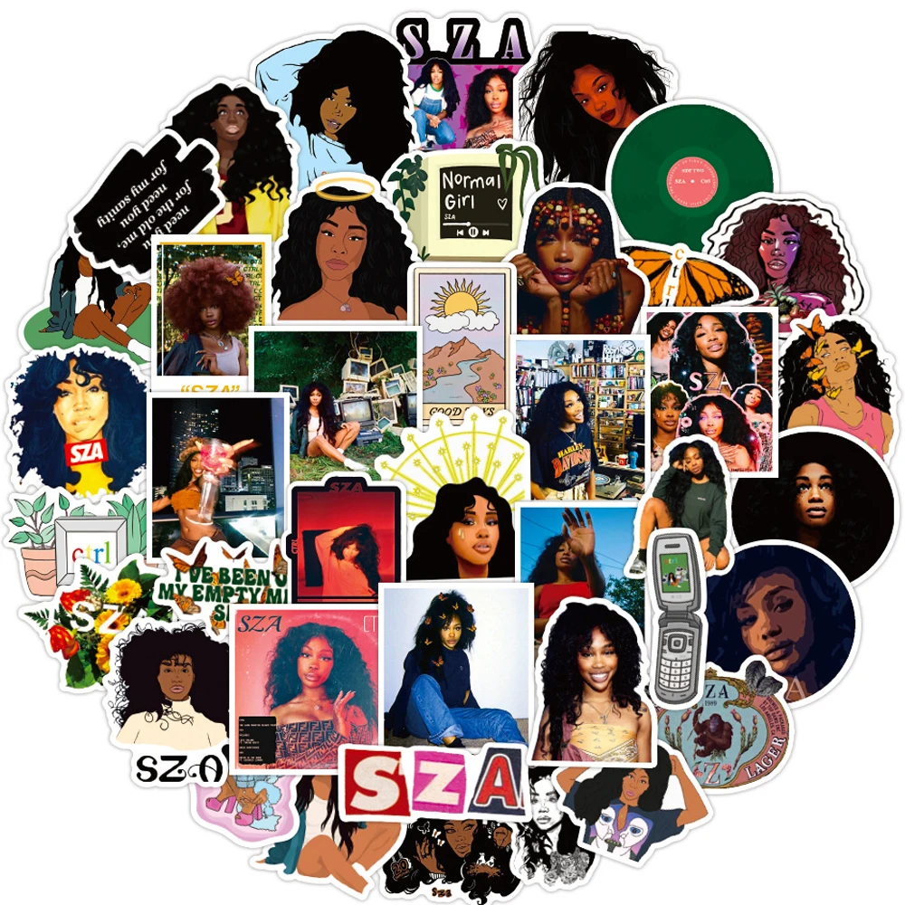 10/30/50PCS SZA Singer Graffiti Stickers Skateboard Guitar Suitcase Freezer Motorcycle Classic Toy Decals Cool Sticker for Kid