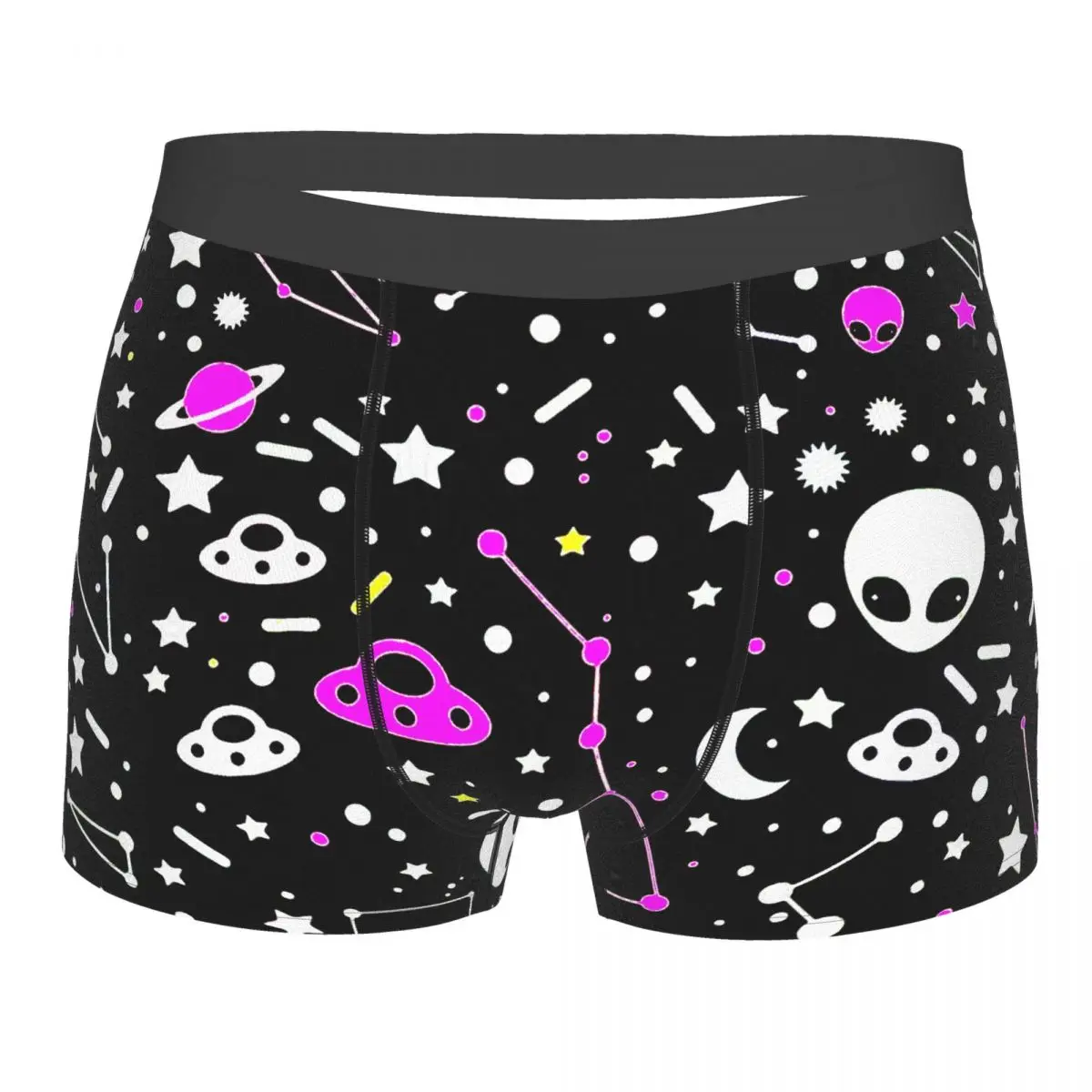 Night Sky Constellations With UFOs Goth 1980s Subculture Rock Romance Underpants Cotton Panties Men's Underwear