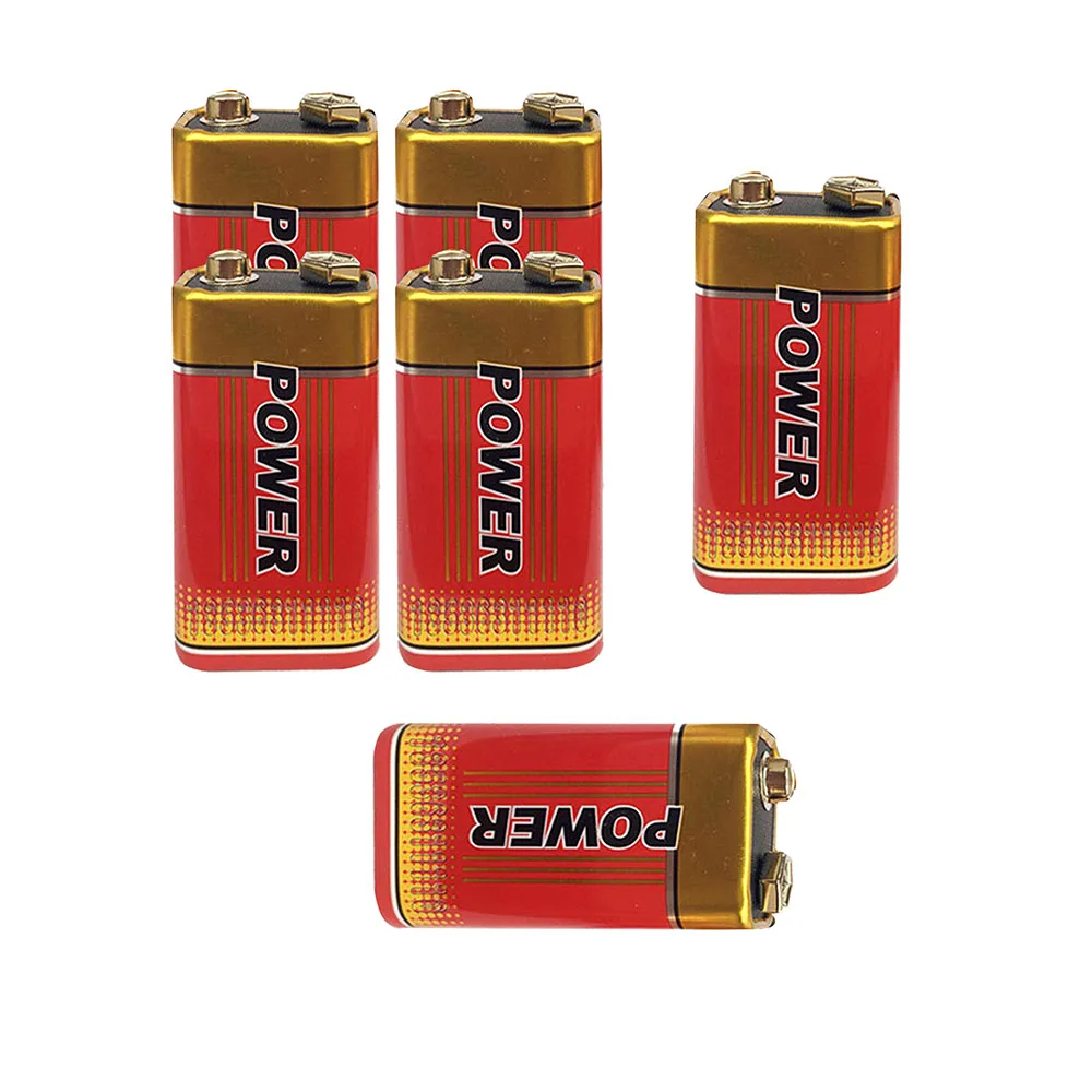 

Quality Goods 6F22 6pcs 9V 200 min mAh 100% Original 6LR61 MN1604 9V Block Heavy Duty Cell Battery