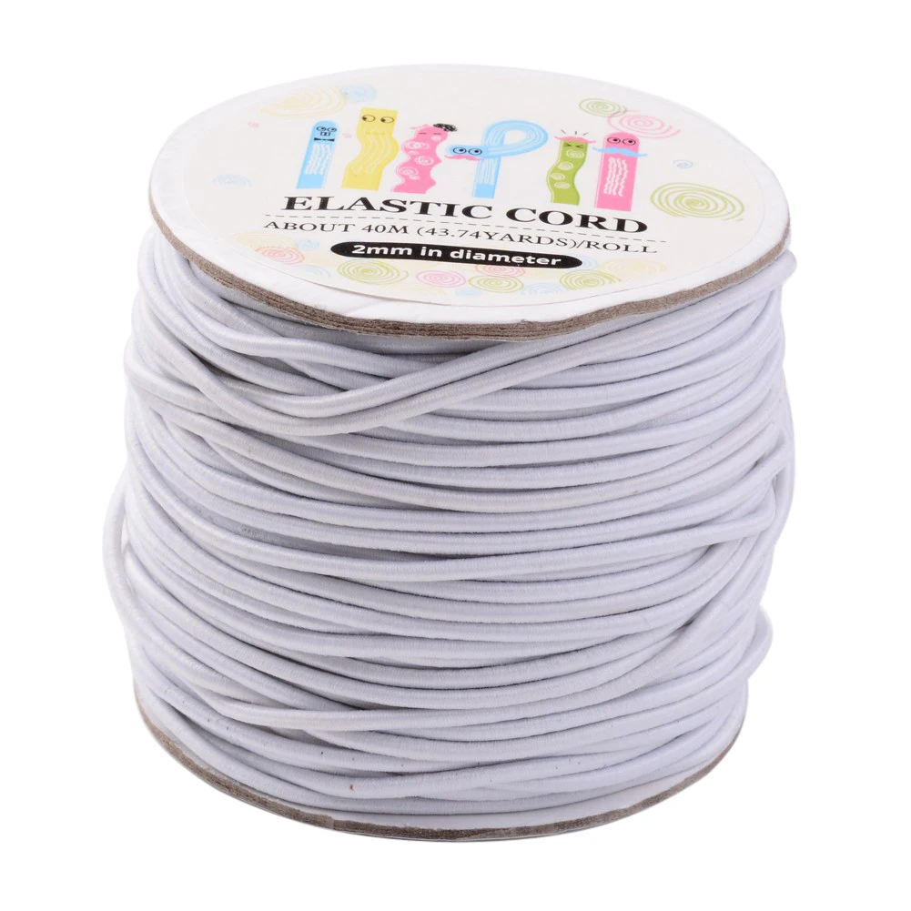 

1mm 2mm Round Elastic Cord Beading Elastic Thread Rope with Nylon Outside and Rubber Inside DIY Bracelet Sewing Accessories