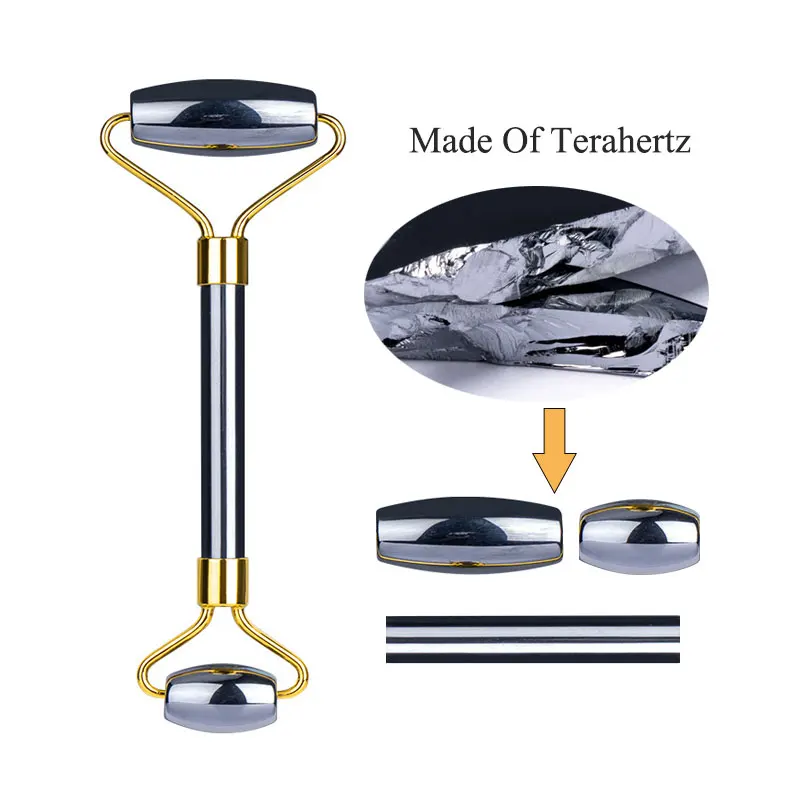 Terahertz Face Gua Sha Jade Roller Massager Natural Stone Gouache Scraper Guasha Board Facial Body Back Skin Care Massage Tools