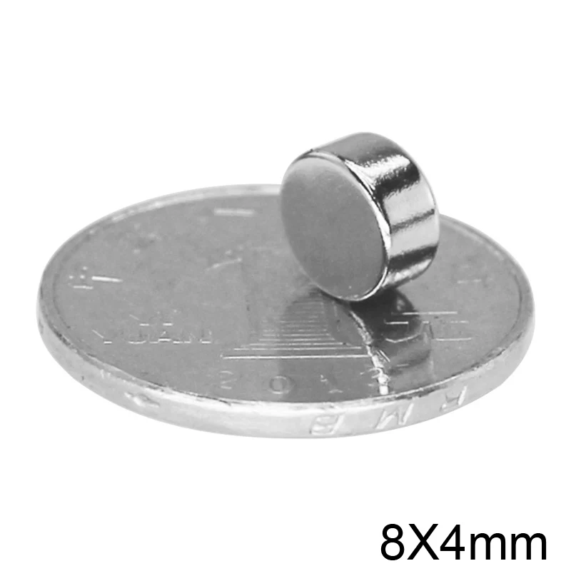 20/50/100/200PCS 8x4 Round Powerful Magnet 8mmx4mm Bulk Sheet Neodymium Magnet 8x4mm Permanent NdFeB Strong Magnet circular 8*4